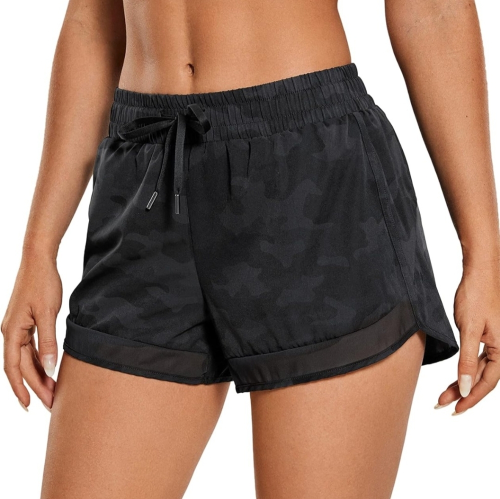 CRZ YOGA Black Camo Fast Dry Athletic Shorts Sz XS (0-2)